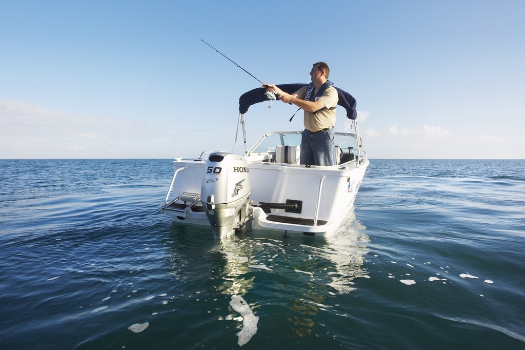 For small boat anglers, Honda’s new lightweight four-stroke engines deliver the goods.  © SW